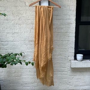 Yellow Gauze Flowy Scarf in Yellow